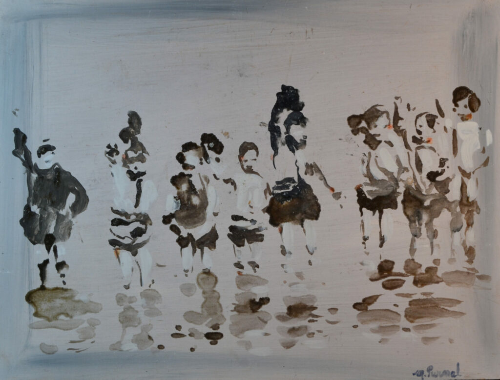 Plage, Années 2020, huile sur panneau 0,24 m x0,30 m