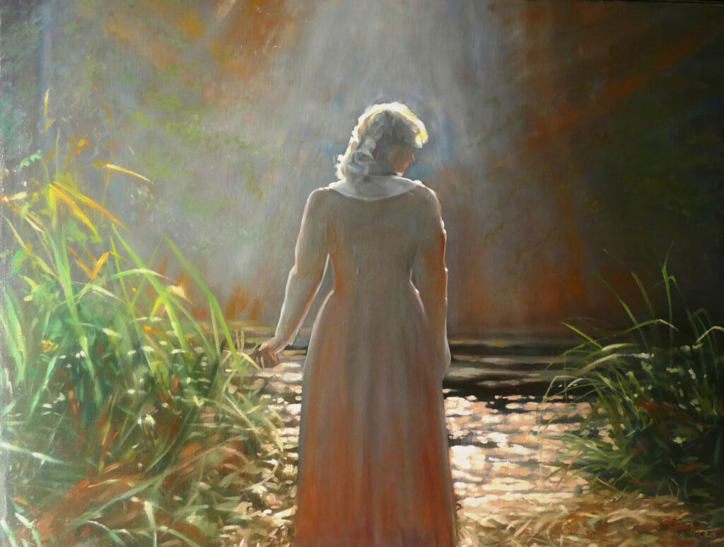 ALAIN THOREZ , (1955) " ILLUMINATION" Année 1995, Huile sur toile, 0,70M X 0,90M.